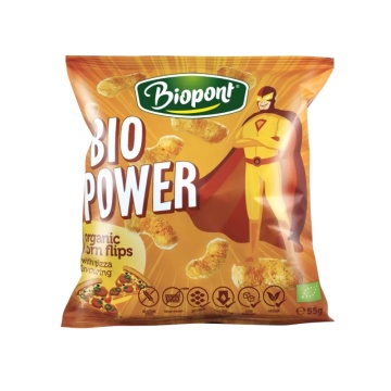 Pufuleti ECO din porumb cu aroma de pizza (fara gluten, vegani) 55g - Biopont