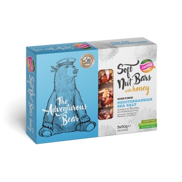 Batoane moi cu miere si SARE de MARE (fara zahar, fara gluten, fara lactoza) 90g (3x30g) - Linia Urs Jannis