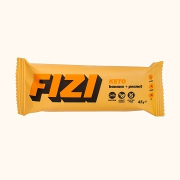 Baton proteic Keto Banane si Arahide (fara zahar, fara gluten) 45g - FIZI