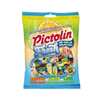 Bomboane dietetice Fresh cu gust de fructe cu Vit C (fara zahar, fara gluten) 65g - Pictolin