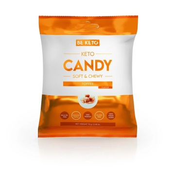 Caramele Keto TOFFE (fara zahar, fara gluten, vegetarian) 70g - BE KETO