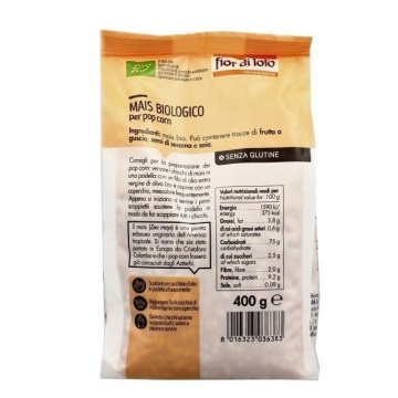ECO Porumb pentru floricele (pop corn), fara gluten, Fior di Loto 400g - Img 2