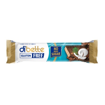 Napolitana glazurata, cu cocos cu Eritritol si Stevia (fara zahar, fara gluten) 26g - Dibette