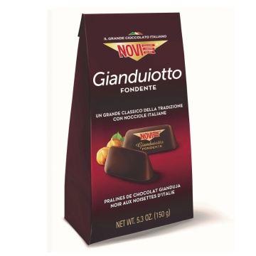 Praline de ciocolata neagra cu Alune gianduia (fara gluten) 150g - Novi