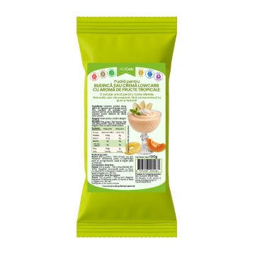 Pudra pentru jeleu sau crema cu aroma de FRUCTE TROPICALE (lowcarb, fara zahar, fara gluten, keto) 100g - NoCarb