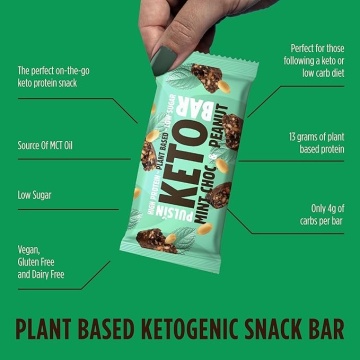Baton Keto MINT CHOC si ARAHIDE (fara zahar, fara gluten, lowcarb) 50g - Pulsin - Img 2