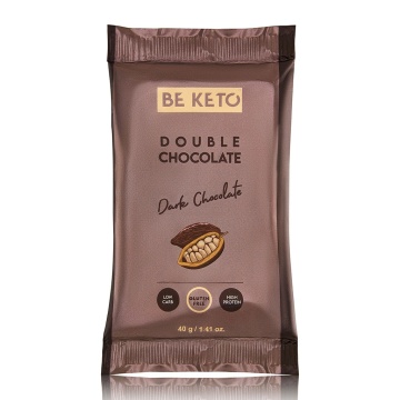 Baton proteic KETO Double Chocolate (fara zahar, keto, lowcarb) 40g - BE KETO
