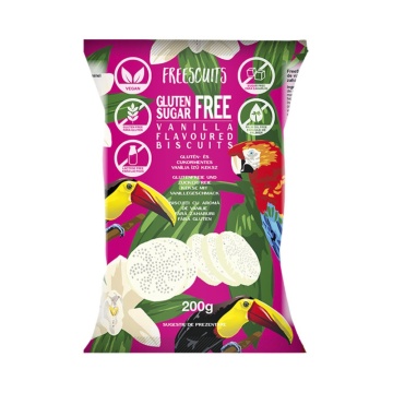 Biscuiti cu aroma de VANILIE (fara zahar, fara lactoza, fara gluten) 200g - FREESCUITS