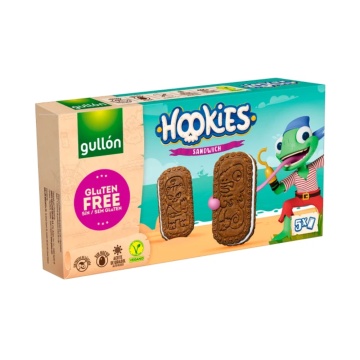 Biscuiti sandwich cu cacao Hookies (fara gluten, vegan) 230g - Gullon