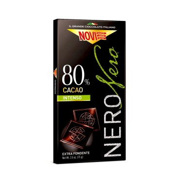 Ciocolata extra neagra 80% cacao (fara gluten) 75g - Novi