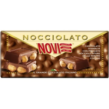 Ciocolata gianduia cu alune intregi (fara gluten) 130g - Novi