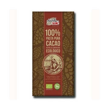 Ciocolata neagra Eco 100% cacao ( fara gluten, fara zahar, vegan) 90g - Chocolates Sole
