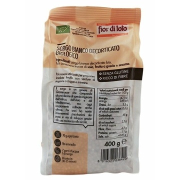ECO Sorg alb decorticat, fara gluten, Fior di Loto 400g - Img 2