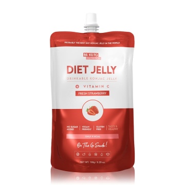 Jeleu Dietetic de Baut cu Konjac si CAPSUNI (fara zahar, fara gluten, vegan, keto) 150g - BE KETO