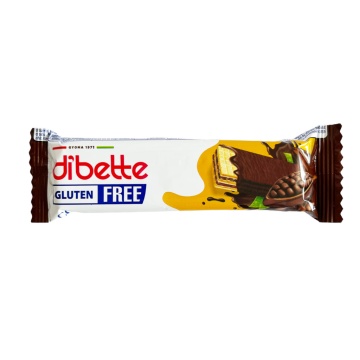 Napolitana glazurata cu cacao (fara zahar, fara gluten) 26g - Dibette