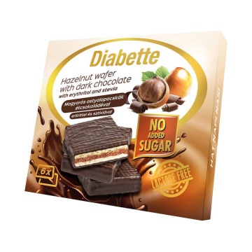 Napolitane glazurate cu alune (fara zahar, fara lactoza, fara gluten) 96g - Dibette