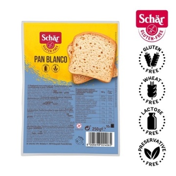 Paine feliata alba (fara gluten, fara lactoza) Pan Blanco 250g - Schar