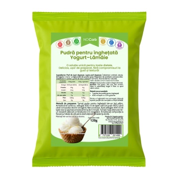 Praf de inghetata cu iaurt si lamaie cu Stevia (fara zahar, fara gluten, low-carb) 120g - NoCarb