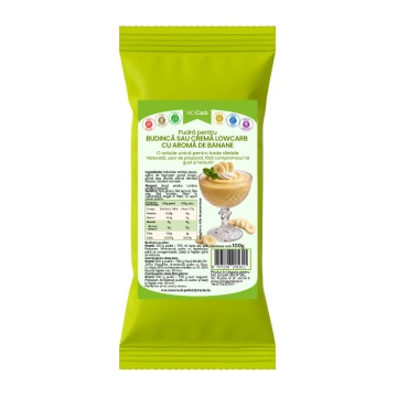 Pudra pentru jeleu sau crema cu aroma de BANANA (lowcarb, fara zahar, fara gluten, keto) 100g - NoCarb