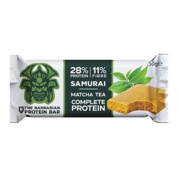 Baton proteic ECO cu ceai Matcha (fara zahar, fara gluten, vegan) 50g - The Barbarian Raw Bar