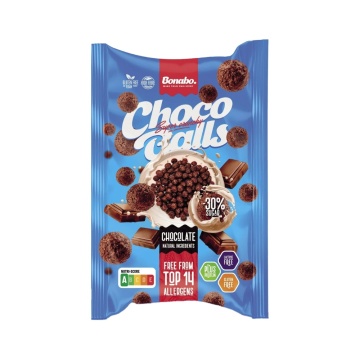 Bilute de cereale cu ciocolata (fara gluten, fara lactoza, vegane) 30g - Bonabo