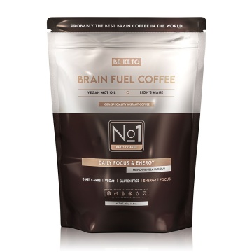 Cafea Instant Brain Fuel French Vanilla (MCT Oil & Lion's Mane) (fara zahar, keto, low carb, vegan, fara gluten) 250g - BE KETO