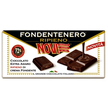 Ciocolata neagra 72% cacao, cu umplutura de ciocolata (fara gluten) 105g - Novi