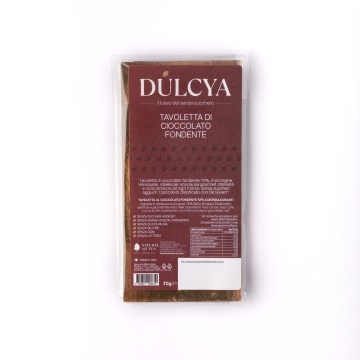 Ciocolata neagra 72% cacao si Stevia (fara zahar, fara gluten, fara ulei de palmier) 70g - DULCYA