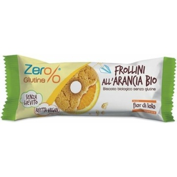 ECO Biscuiti Frollini cu portocale (fara gluten, fara drojdie, vegan) Fior di Loto 30g - Img 2