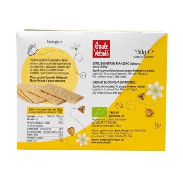 ECO Paine crocanta subtire din hrisca, fara gluten, Baule Volante 120g - Img 3