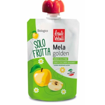 ECO Piure de mere golden, fara gluten, fara zahar adaugat, Baule Volante 100g