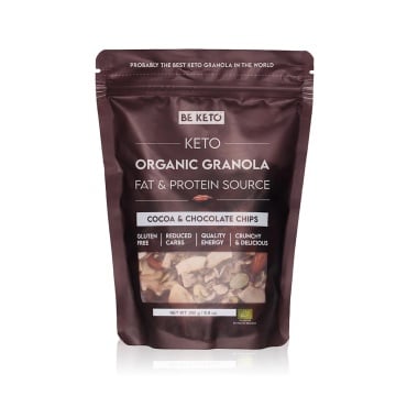 Granola KETO BIO Cacao & Chips Chocolata (fara zahar, fara gluten) 250g - BE KETO