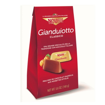 Praline de ciocolata cu Lapte si Alune de Padure Gianduja (fara gluten) 160g - Novi