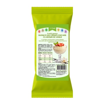 Pudra pentru budinca sau crema cu aroma de VANILIE (lowcarb, fara zahar, fara gluten, KETO) 100g - NoCarb