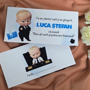 Plic de bani + place card Baby Boss (2 în 1)