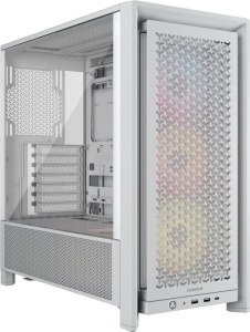 Carcasa CORSAIR FRAME 4000D RS Modular Mid Tower ARGB ALB, Tempered Glass, Sloturi Expansiune 7 orizontale sau 3 verticale, Drive Bays: 2x3.5" 4x2.5", Ventilatoare Suportate: 12 (spate: 1x120mm sau 1x140mm, fata: 3x120mm sau 2x140mm sau 2x200mm, lateral: