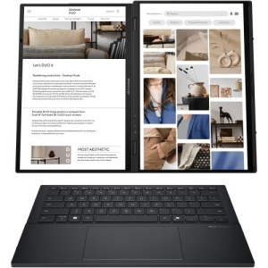 Laptop Asus Zenbook Duo, UX8406CA-QL118X, 14.0-inch, FHD (1920 x 1200)OLED 16:10 aspect ratio, Intel® Core™ Ultra 7 Processor 255H (24M Cache,up to 5.10 GHz), 32GB LPDDR5X on board, 1TB M.2 NVMe™ PCIe® 4.0 SSD,120Hz refresh rate, 400nits, Glossy display,