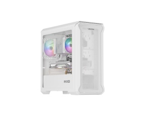 Carcasa GENESIS IRID 503 LITE Mini Tower ARGB ALB, Tempered Glass, Sloturi Expansiune 5, Drive Bays: 2x3.5" 3x2.5", Ventilatoare Suportate: 6 (spate: 1x120mm, fata: 3x120mm sau 2x140mm, sus: 2x120mm sau 2x140mm), Ventilatoare Incluse: 1 (spate: 1x120mm),