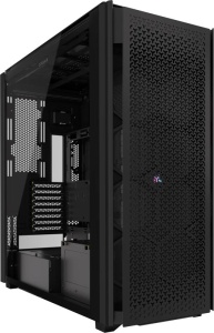 Carcasa CORSAIR 9000D AIRFLOW Super Full Tower RGB NEGRU, Tempered Glass, Sloturi Expansiune 8 orizontale sau 4 verticale+ verticale pentru placa de baza secundara, Drive Bays: 5x3.5" 6x2.5", Ventilatoare Suportate: 18 (spate: 2x120mm sau 1x140mm, fata: