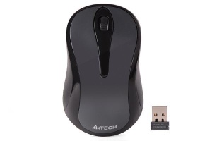 Mouse A4tech, wireless, 1000 dpi, butoane/scroll 3/1, gri