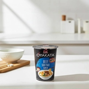 Oyakata Taitei instant cu carne de Vita Sukiyaki pahar 64g - Img 1