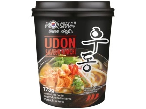 Korean Food Style Taitei Udon in stil coreean, pre-gatiti cu aroma de kimchi pahar 173g - Img 2