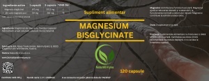 Magneziu bisglicinat, 120 capsule, 671 mg, Bunăstare din Natură - Img 2