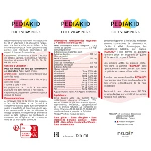 Fier + vitamine B, supliment lichid pentru copii, 125 ml, Pediakid - Img 2