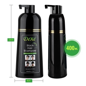 Șampon natural nuanțator pentru vopsirea părului în negru pentru femei și bărbați, 400 ml, Dexe - Img 3