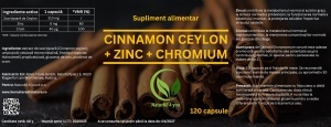 1 + 1 Scorțișoară cu crom și zinc, 2 x 120 capsule - Bunăstare din Natură - Img 3