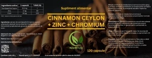 1 + 1 Scorțișoară cu crom și zinc, 2 x 120 capsule - Bunăstare din Natură - Img 3