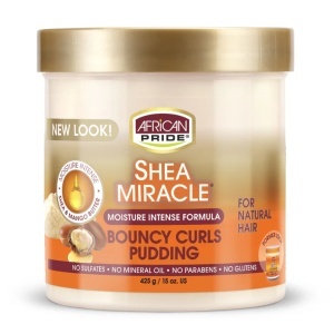 African Pride Shea Butter Miracle Bouncy Curls Pudding, Cremă pentru definirea buclelor, 425g