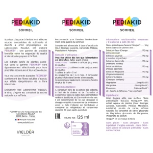 Sommeil, supliment lichid pentru copii pentru liniștire și somn, 125 ml, Pediakid - Img 2