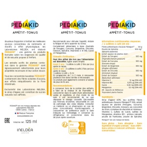 Appetit-tonus, supliment lichid pentru copii, 125 ml, Pediakid - Img 2